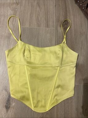 Meshki Yellow Satin Bandeau Corset Top